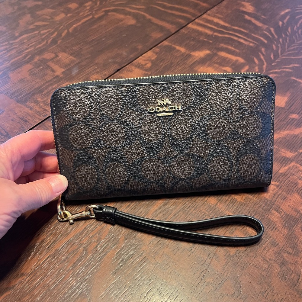 Coach Long Zip Around wristlet.